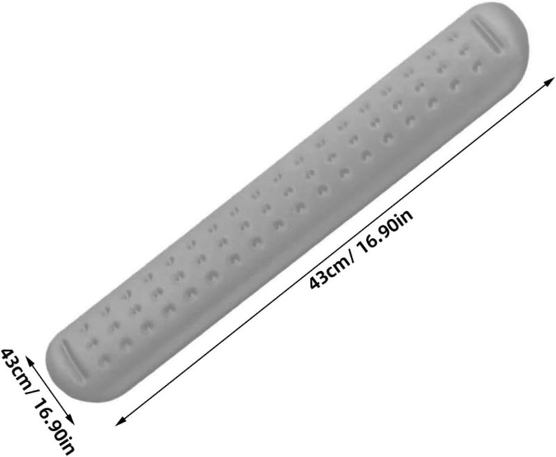 Memory Foam Keyboard Wrist Rest Pad Large Grey Ergonomic Hand Pillow Cushion with Massage Holes for Office and Gaming Computer Use - Image 1