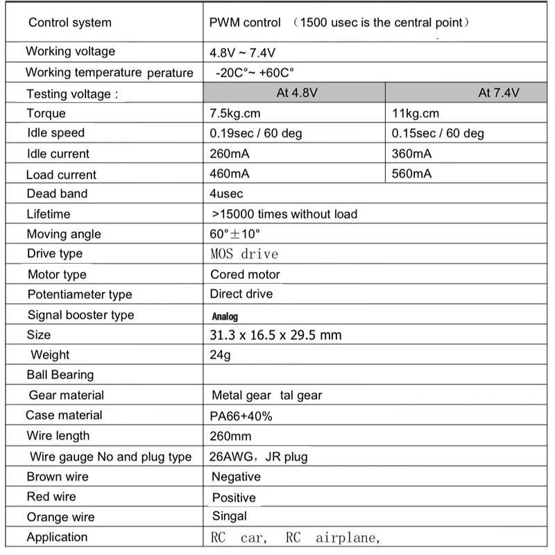 CROBOLL RE027 11KG 22G Metal Steering Gear Servo Torque Set Electric Accessory for RC Car RZ001 - Image 4