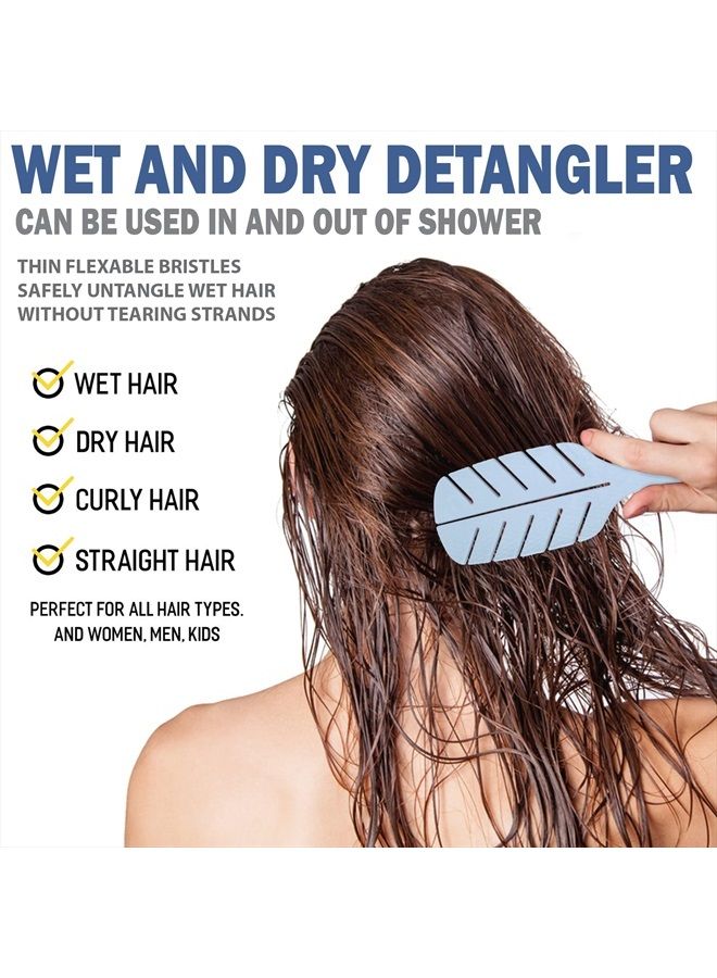 Fiora Naturals فرشاة فك التشابك من فيورا ناتشورالز - فرشاة فك تشابك صديقة للبيئة 100% مع شعيرات فائقة النعومة - انزلق عبر التشابكات بسهولة - مناسبة للشعر المجعد، المستقيم، الطبيعي الأسود، للنساء، الرجال، الأطفال - للشعر الجاف والرطب - Image 2