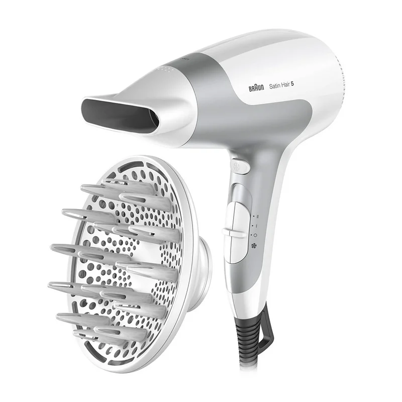 Braun Satin Hair 5, PowerPerfection Dryer, Ionic Function, Ultra Powerful, Light Weight, With Diffuser, 2500 Watts - BRHD585