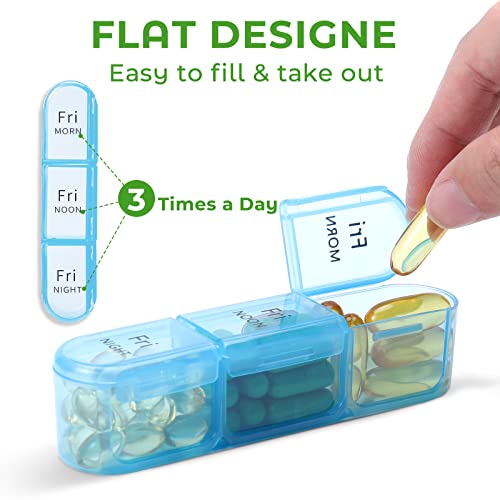 Daviky Daily Pill Box Organizer - 7 Day Pill Box with 3 Compartments, Holds Vitamins and Medication - Image 3