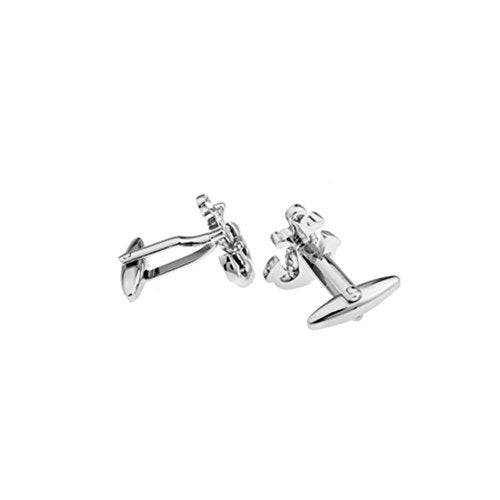 Vcufflinks Anchor Rudder Fishing Navy Sailor Boat Sea Gold Silver Cufflinks (Silver Anchor) - Image 3