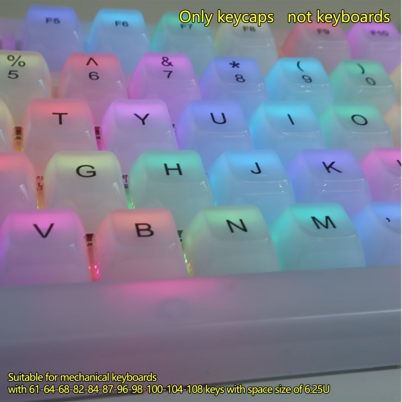 115 مفتاح OEM أبيض يشم نصف شفاف مع نقش جانبي لمفاتيح MX - Image 3