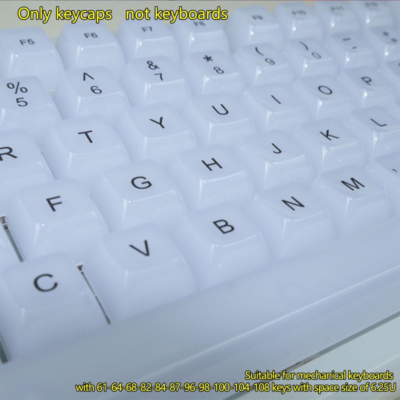 115 مفتاح OEM أبيض يشم نصف شفاف مع نقش جانبي لمفاتيح MX - Image 4