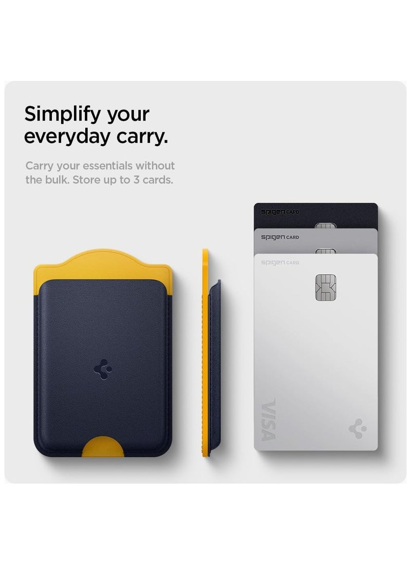 Spigen Nano Pop (MagFit) MagSafe Wallet Card Holder [3 Cards] for Samsung Galaxy S25 series with Magnetic Case only and MagSafe compatible with iPhone 16/15/14/13/12 Models - Blueberry Navy  - Image 4