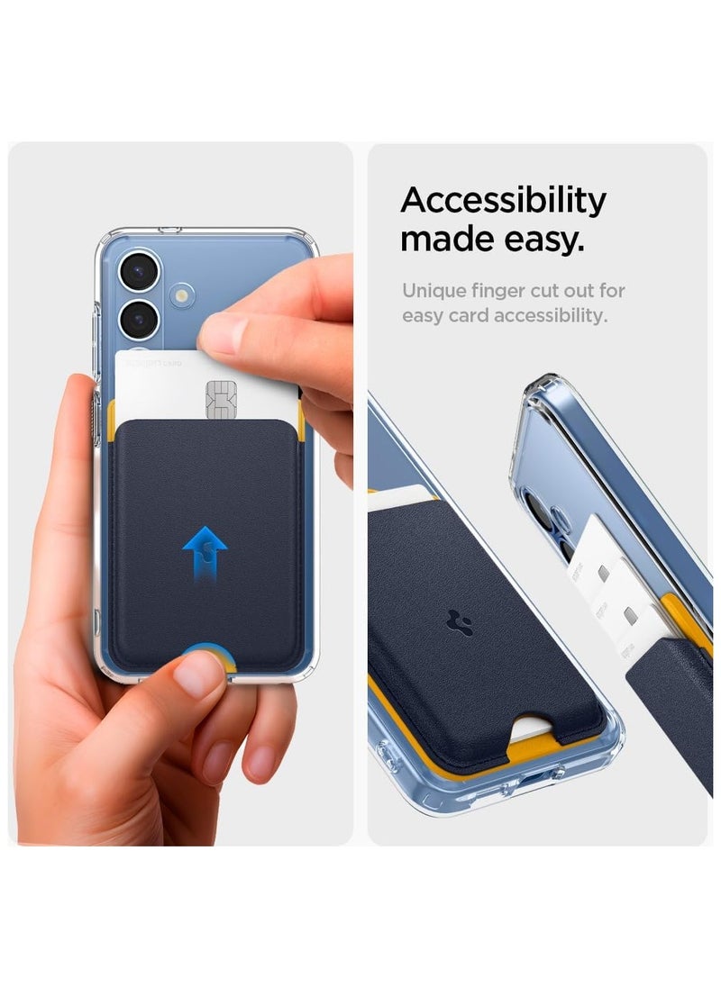 Nano Pop (MagFit) MagSafe Wallet Card Holder [3 Cards] for Samsung Galaxy S25 series with Magnetic Case only and MagSafe compatible with iPhone 16/15/14/13/12 Models - Blueberry Navy