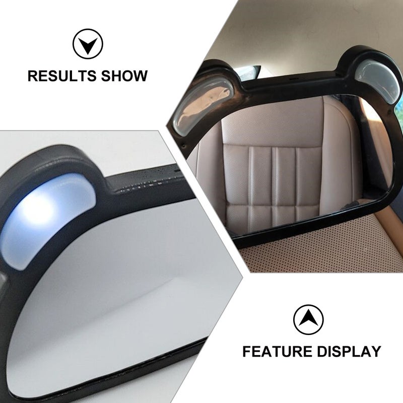 🚗 طقم مرآة مراقبة مقعد السيارة مع إضاءة LED للآباء - Image 5