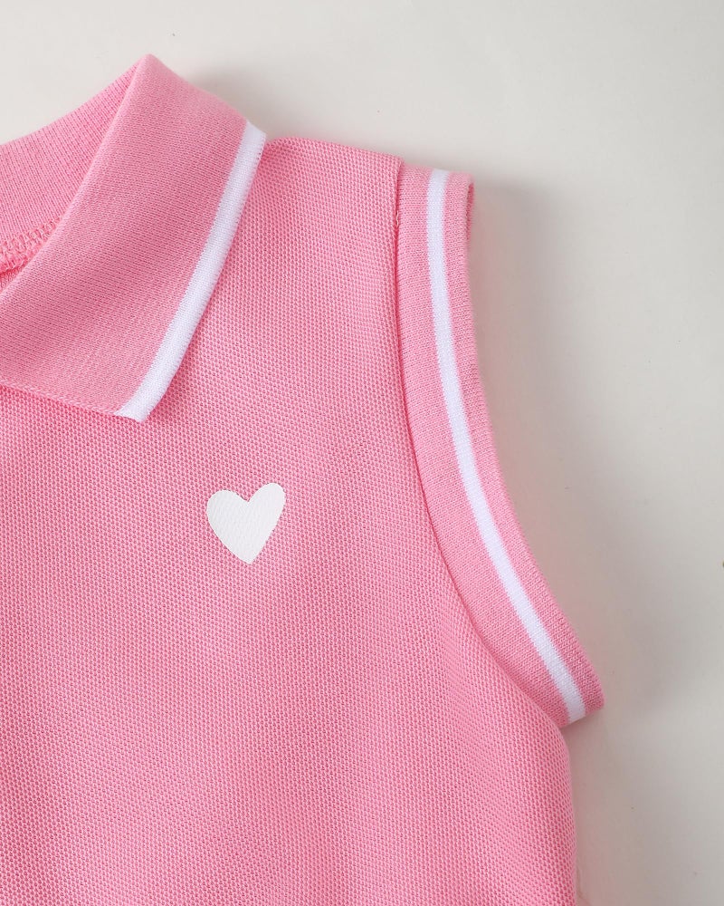 Saeaby Little Baby Girl Clothes Girl Summer Toddler Outfits Sleeveless Sporty Ruffle Dress Shirt with Shoulder Bag Playwear Sundress 5T 6T Girls Clothes Coral - Image 4