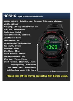 Generic MySouq-Store Men's Outdoor Sports Watch Waterproof Honhx Luxury Mens Digital Led Watch Light Changer Date Sport Men Outdoor Electronic Watch (K) 
