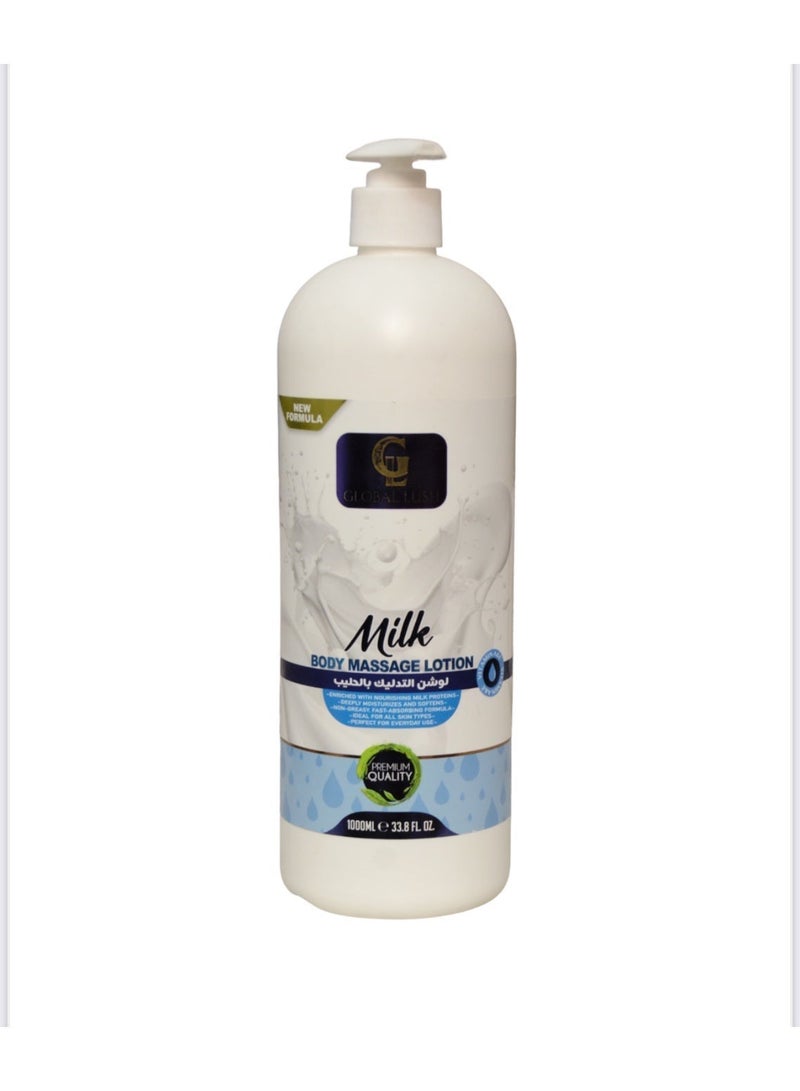 Global Lush Milk Body Massage Lotion 1000ml – Nourishing & Hydrating Lotion for Soft, Smooth Skin, Enriched with Milk Proteins and Essential Moisturizers - Image 5