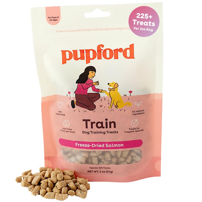 Pupford Freeze Dried Training Treats for Dogs & Puppies, 225+ Two Ingredient Bites (Salmon, 2 oz) - Image 1