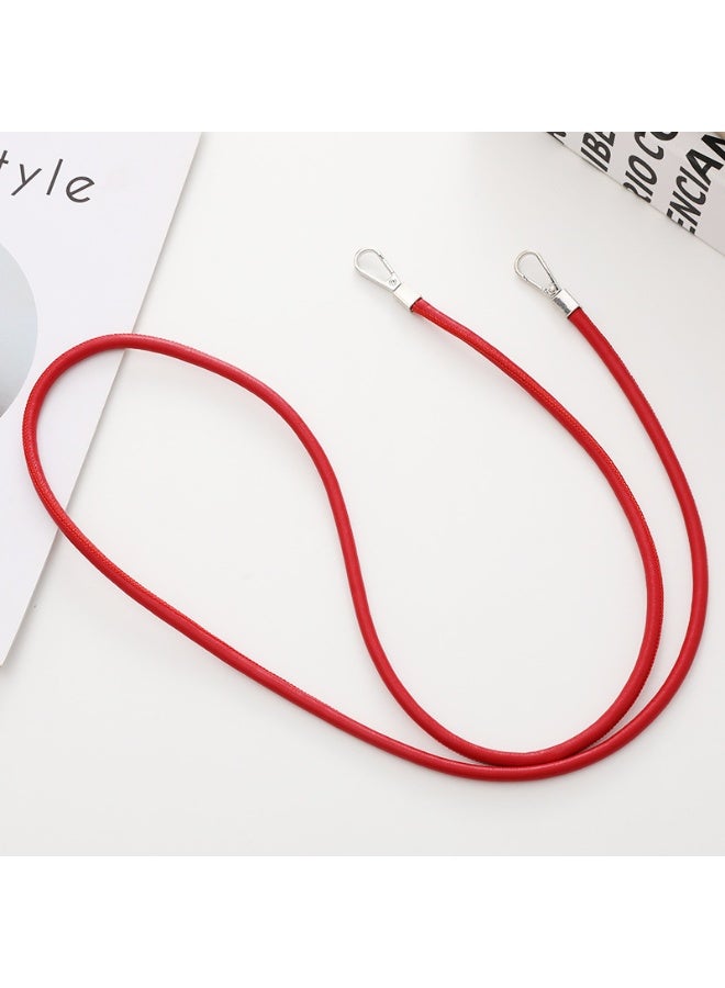 NIBEMINENT Phone Charm/ Chain Strap for Women Girls, Leather Rope Cell Phone Case Lanyard Wrist Strap，K2129/Dahong