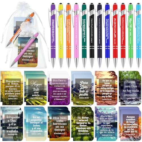 Fuyoooo 72 Pieces Regalos Cristianos En Espaol Regalos Para Spanish Mother Day Gift Christian Bible Baptism Church Catholic Gift Religious Notebooks Set for Mom Bible Study GroupScene Style - Image 1
