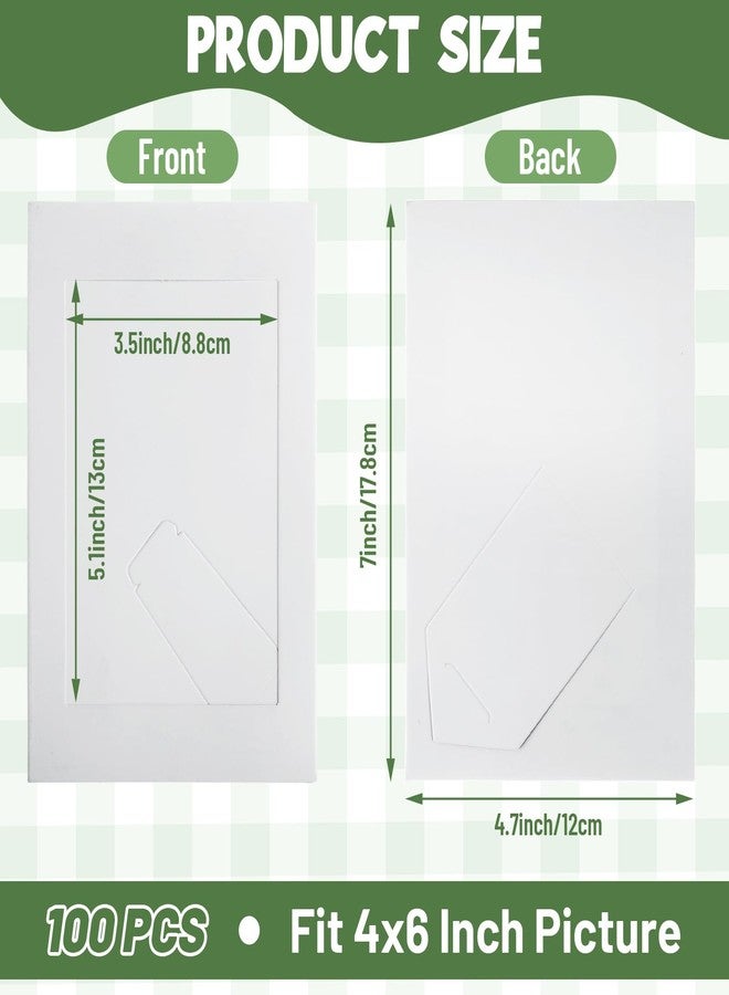 LOPYXBR 100 PCS 4x6 Paper Picture Frames with Easel White Cardboard Picture Frames 4x6 Paper Photo Frames with Easel White Standing Papers Frames 4x6IN for DIY Projects, Crafts, Graduation - Image 2