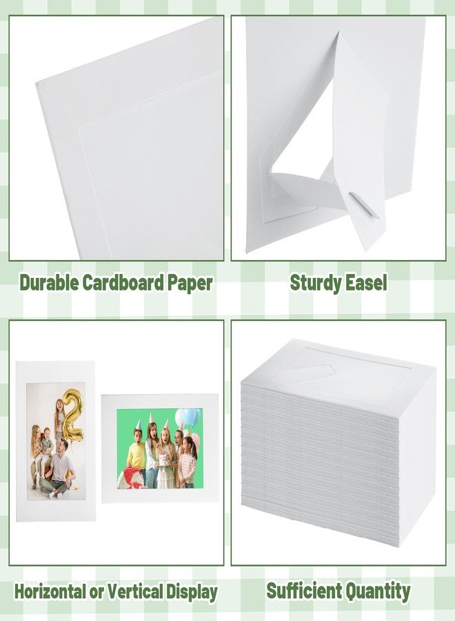 LOPYXBR 100 PCS 4x6 Paper Picture Frames with Easel White Cardboard Picture Frames 4x6 Paper Photo Frames with Easel White Standing Papers Frames 4x6IN for DIY Projects, Crafts, Graduation - Image 5