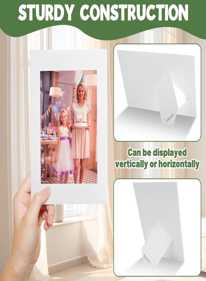 LOPYXBR 100 PCS 4x6 Paper Picture Frames with Easel White Cardboard Picture Frames 4x6 Paper Photo Frames with Easel White Standing Papers Frames 4x6IN for DIY Projects, Crafts, Graduation - Image 4