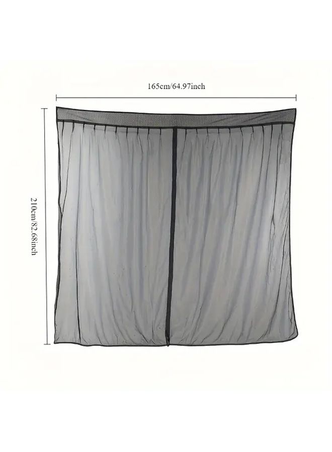 RV Truck Rear Door Screen 82.68x59.06 Inch Anti Mosquito Fly Net Sunshade Mesh Durable Polyester Fits Most Models Black - Image 2