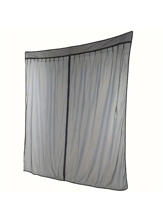 RV Truck Rear Door Screen 82.68x59.06 Inch Anti Mosquito Fly Net Sunshade Mesh Durable Polyester Fits Most Models Black - Image 1