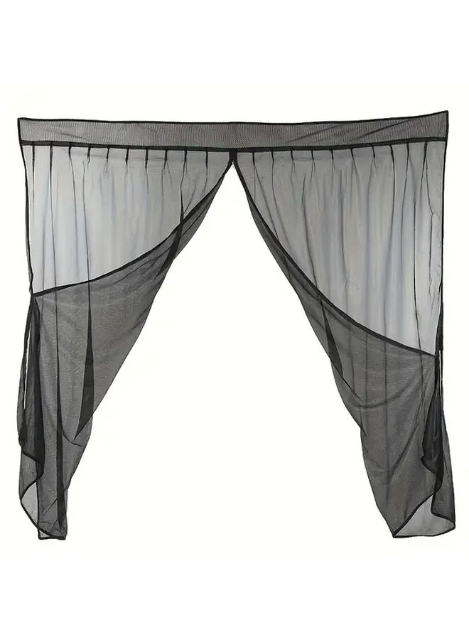 RV Truck Rear Door Screen 82.68x59.06 Inch Anti Mosquito Fly Net Sunshade Mesh Durable Polyester Fits Most Models Black - Image 4