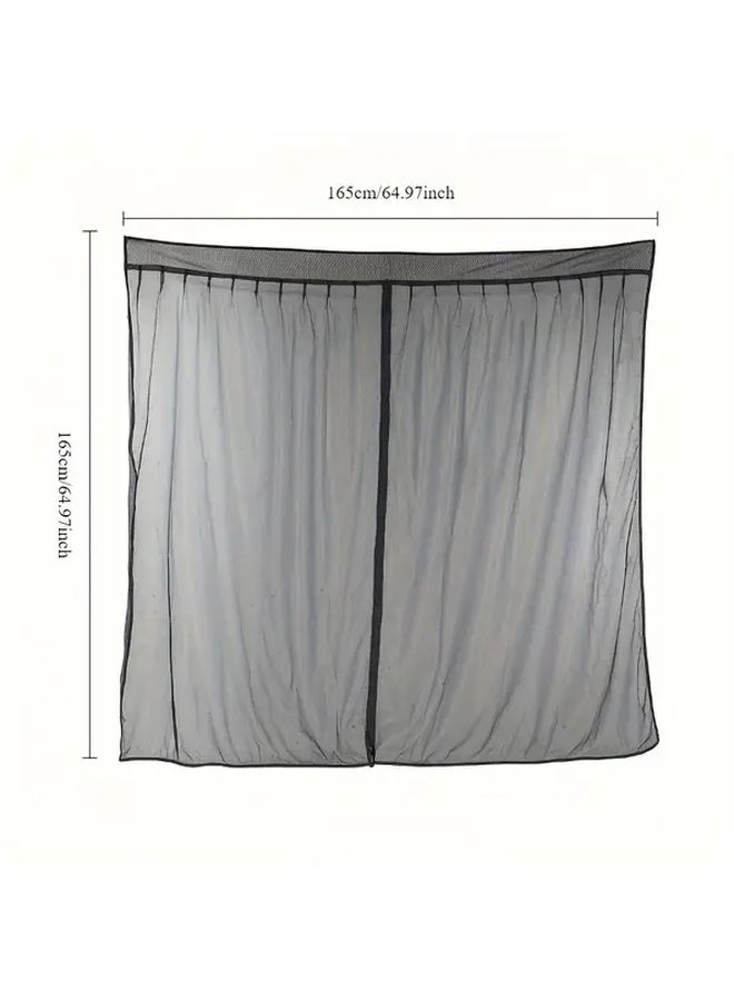 RV Truck Rear Door Screen 82.68x59.06 Inch Anti Mosquito Fly Net Sunshade Mesh Durable Polyester Fits Most Models Black - Image 3