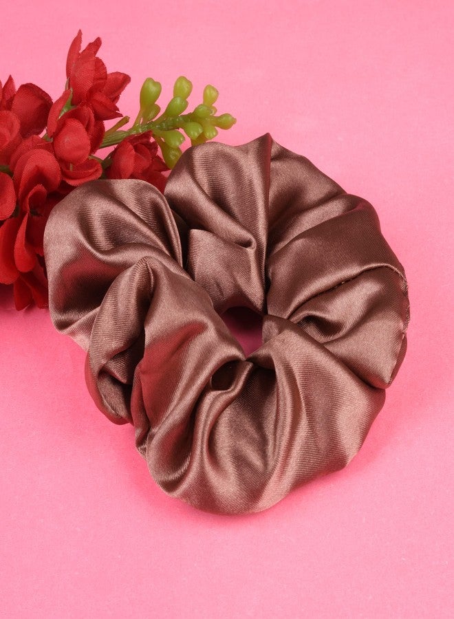 Nnr Satin Silk Cross Head Bands For Women, Hair Scrunchies For Girls- Pack Of 2 Pcs - Brown - Image 5