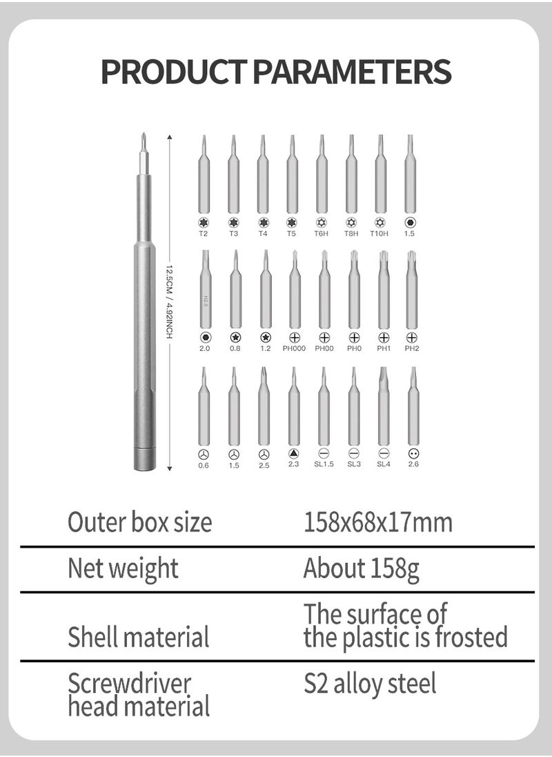 Generic 25-in-1 Precision Screwdriver Set - Mini Magnetic Screwdriver Tool Kit, Perfect for Mobile Phones, Laptops, Watches Repair  - Image 3