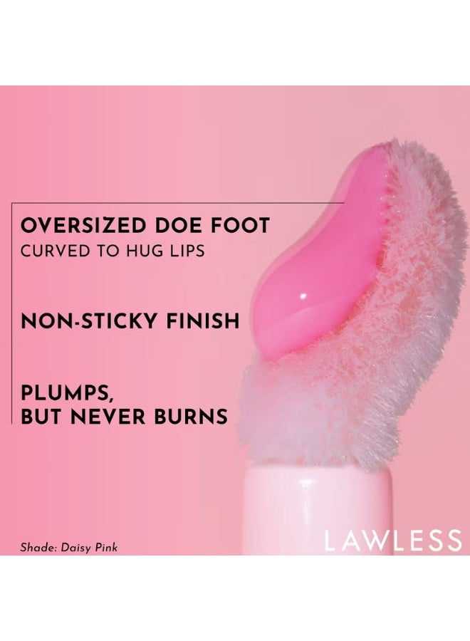 LAWLESS BEAUTY Forget The Filler Lip Plumper Line Smoothing Gloss - Daisy Pink - Image 4