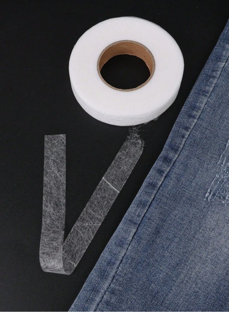 ماركة غير محددة Strong Washable Shortening Tape, Heat Fusion Tape for Shortening Clothes, Fabric Ironing Tape for Repairing Curtains, Clothes, Pants, Pillowcases, Double-Sided Adhesive Lining, No Detail Shortening  - Image 4