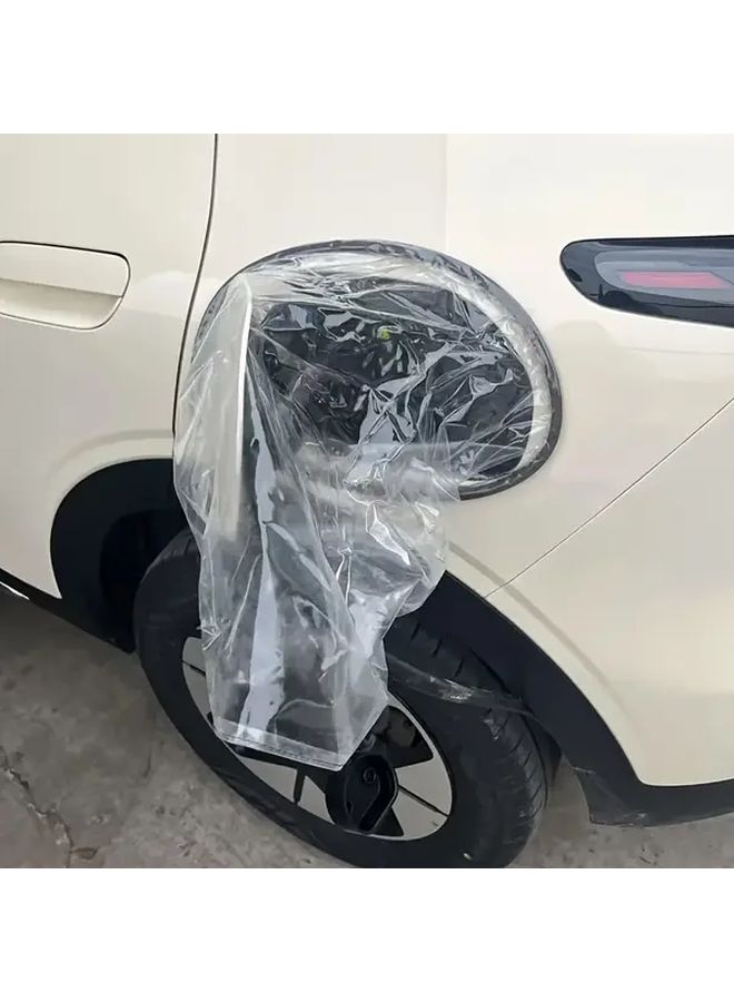 Electric Vehicle Car Charging Port Cover Transparent Pvc Plug In Rain Cover Durable Protective Case With Star Design Fits All Models Easy Installation Stylish Auto Accessory - Image 1