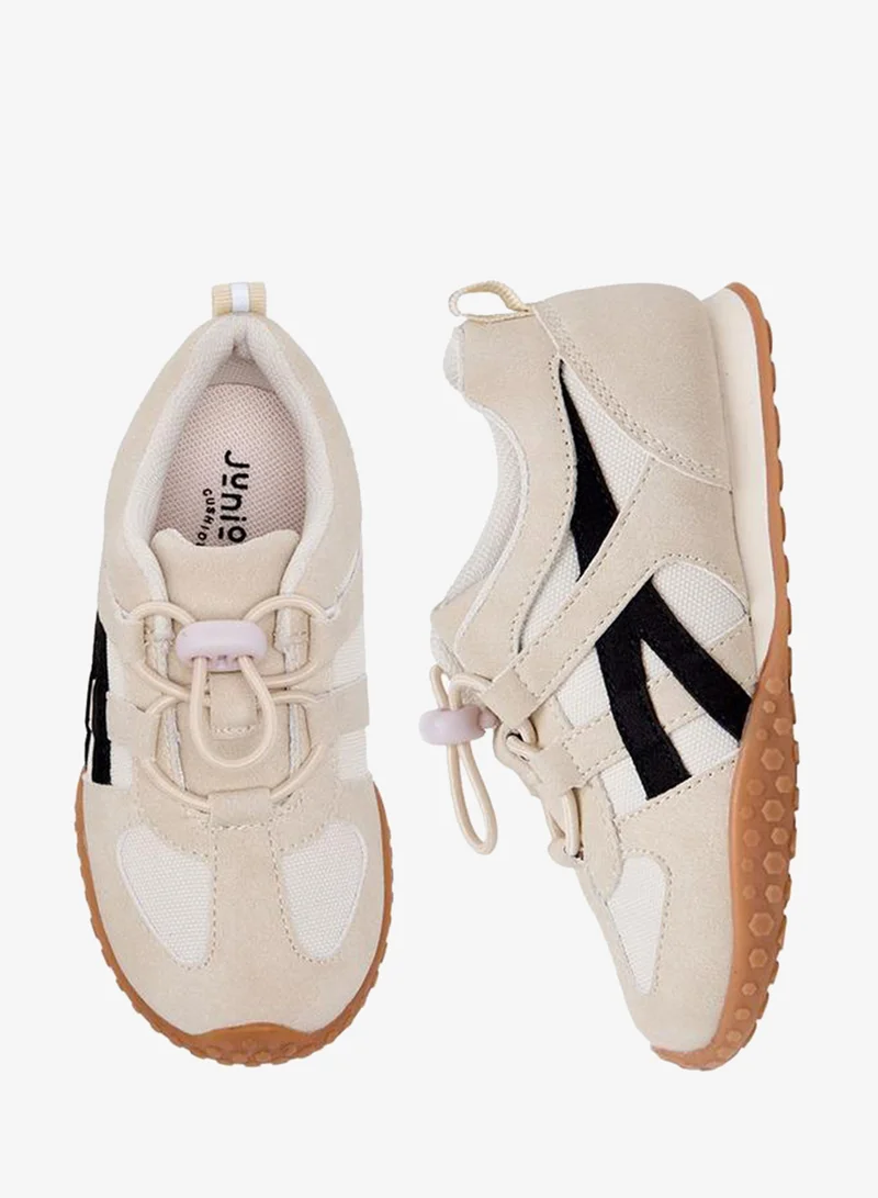 Juniors Boys Panelled Toggle Lace Ankle School Sneakers