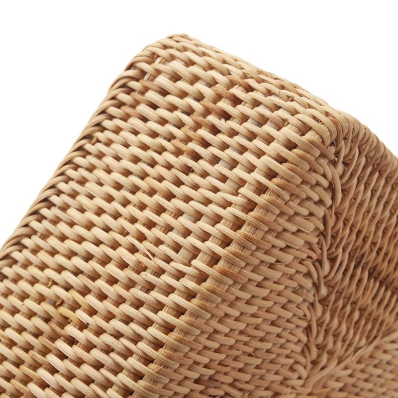 DECRAFTS Natural Rattan Fruit Storage Baskets Rectangular Woven Wicker Box for Key Holder Remote Stackable Natural Set of 3 - Image 5
