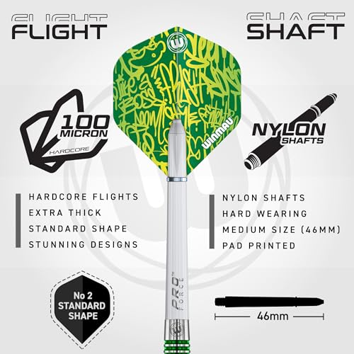 WINMAU Advance 500 Series Tungsten Green 22 Gram Steeltip Darts Set with Flights and Shafts (Stems) - Image 3