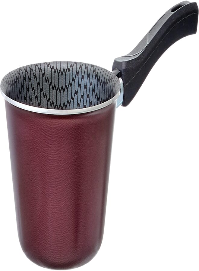 Trueval conic teflon casserole, size 14 - maroon