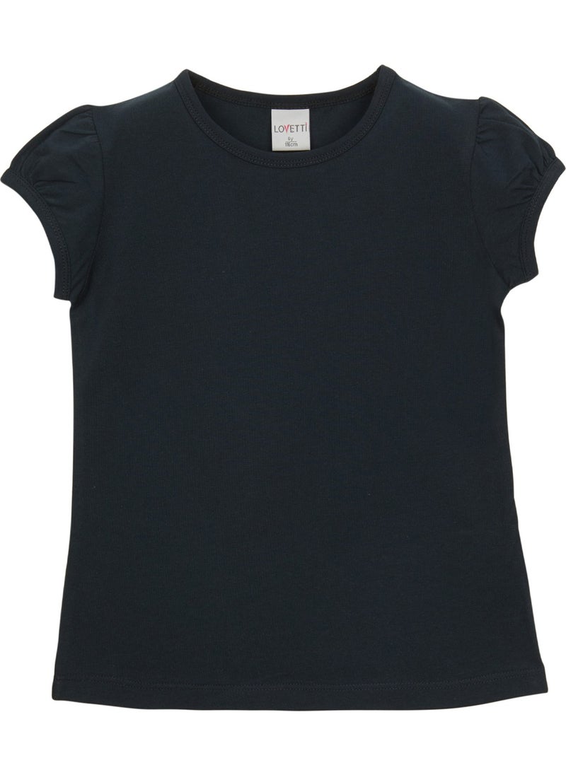 Dark Navy Blue Basic Girl Zero Collar Watermelon Sleeve T-Shirt - pzsku/Z0E049FC11A2573419CBEZ/45/_/1725790985/77315f08-19a9-411b-afec-f5987c6ffaed