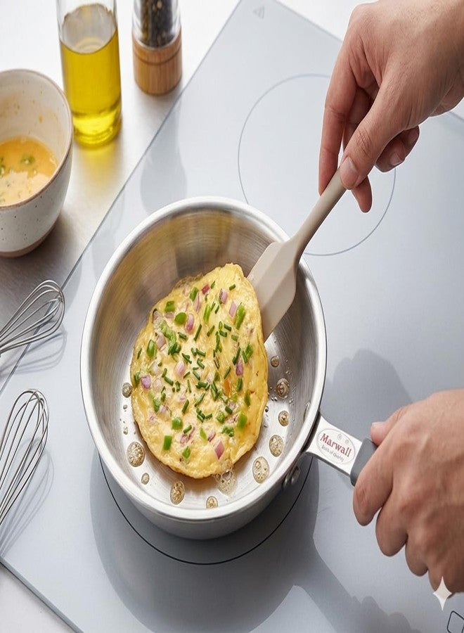 MARWALL Triply Stainless Steel Mini/Baby/Small Size | Induction Friendly | 2.5mm Thickness | Cool Touch Silicone Stainless Steel Handle (Silver, 250ml, Triply Stainless Steel) - Image 5