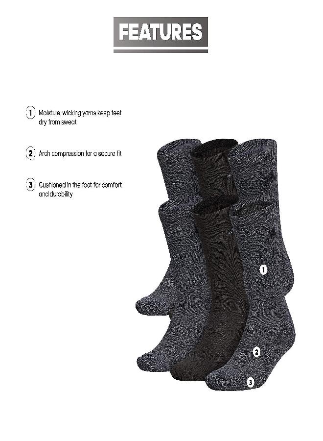 Adidas adidas Men's Athletic Cushioned Crew Socks with Arch Compression for a Secure fit (6-Pair), Black-OnixMarl/Black/Onix, Large  - Image 1