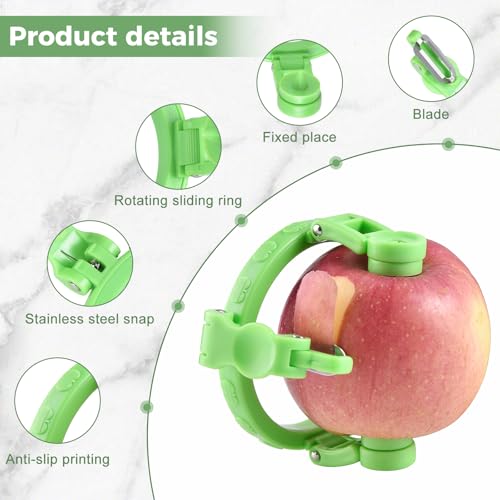 Nicerice Portable Handheld Apple Peeler,New Upgraded Adjustable Fruit Peeler,Quickly Peeling Machine for Fruits,Mini Kitchen Peelers for Potato,Apple,Pear,Peach (1, Green) - Image 3