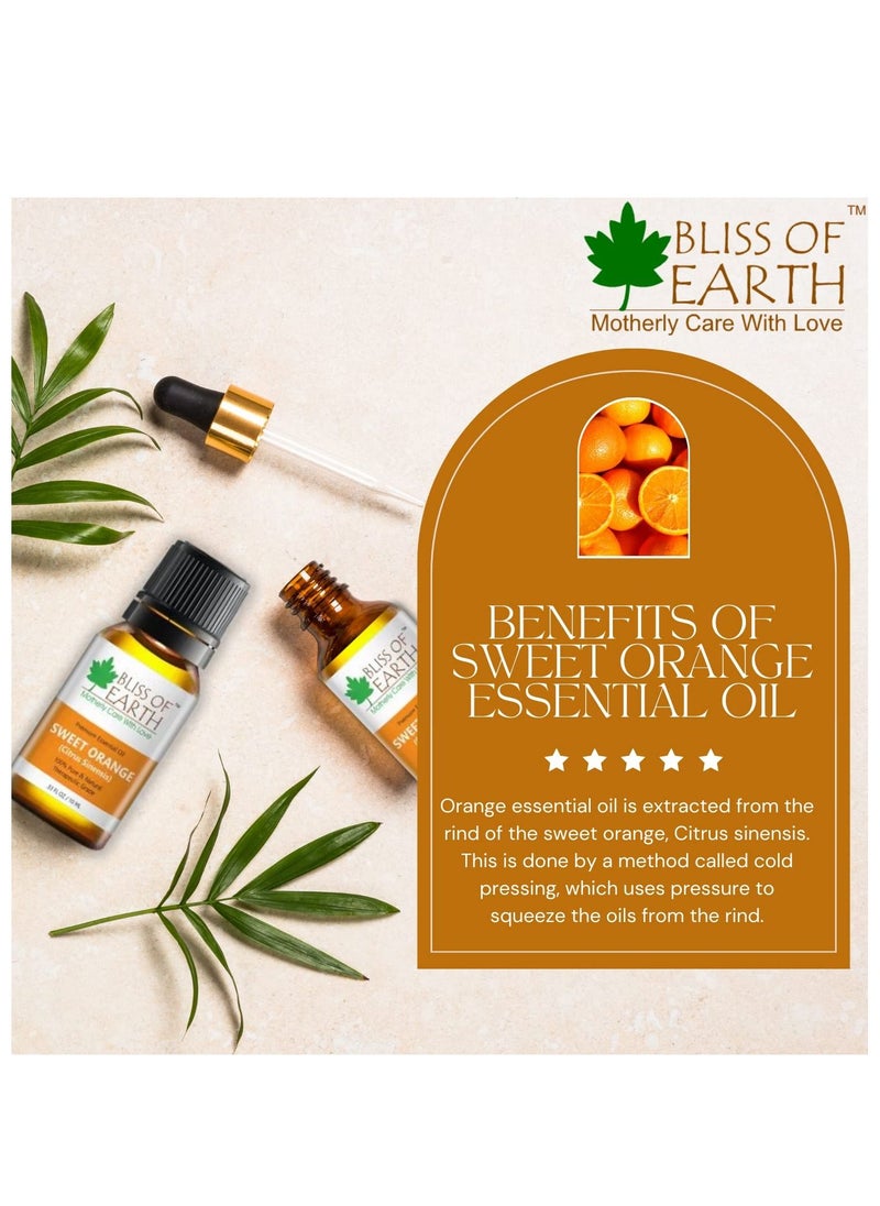 BLISS OF EARTH Bliss Of Earth Pure Lavender Essential Oil & Sweet Orange Natural Essential Oil Combo 10ml Therapeutic Grade pack of 2  - Image 5