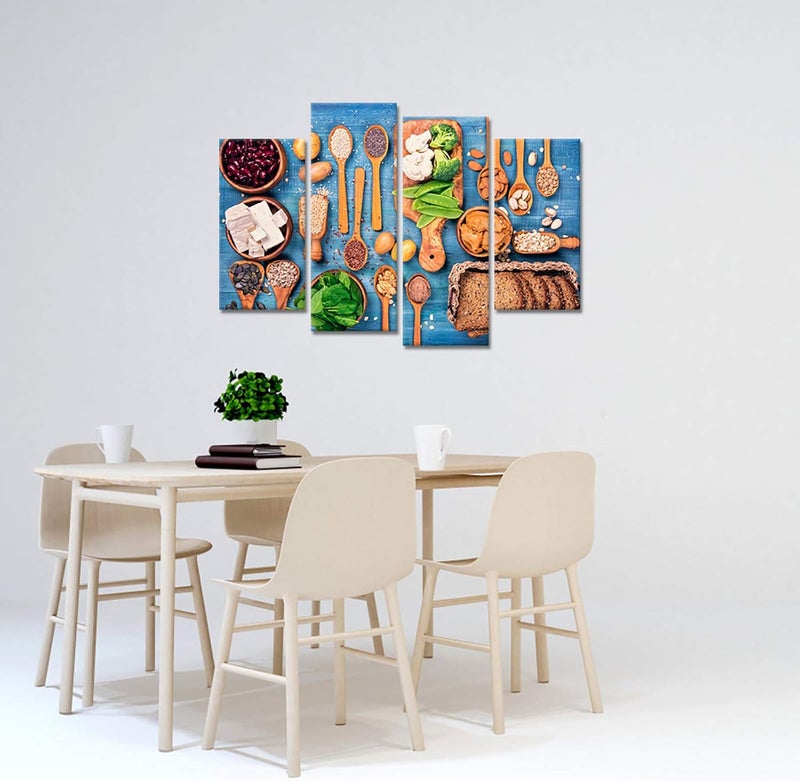 BPA 4 Piece Healthy Food Canvas Wall Art - Image 2