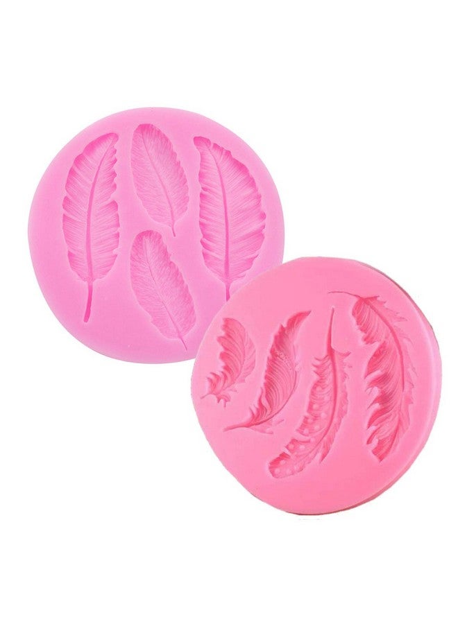 AKOAK 2 Pcs Feather Silicone Fondant Molddiy Handmade Baking Tools For Fondant Chocolate Candy Cake Decoration Polymer Clay And Crafting - Image 1