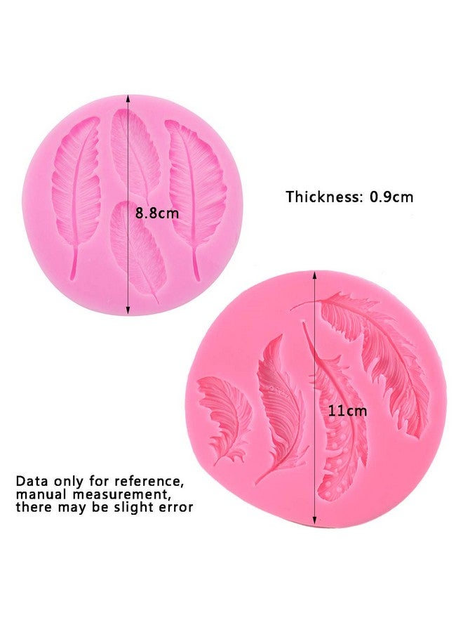 AKOAK 2 Pcs Feather Silicone Fondant Molddiy Handmade Baking Tools For Fondant Chocolate Candy Cake Decoration Polymer Clay And Crafting - Image 3