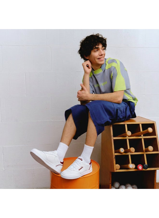 DIADORA أحذية رياضية مريحة للرجال من ديادورا فيينتو داخلية بتصميم رجعي غير رسمي أبيض/أحمر مقاس 43 - Image 4