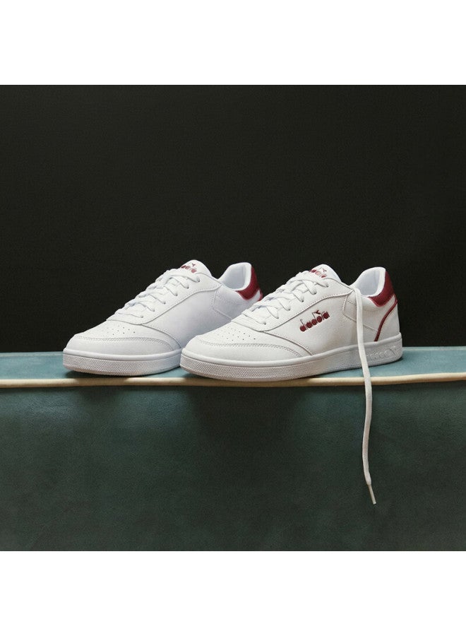 DIADORA أحذية رياضية مريحة للرجال من ديادورا فيينتو داخلية بتصميم رجعي غير رسمي أبيض/أحمر مقاس 43 - Image 3