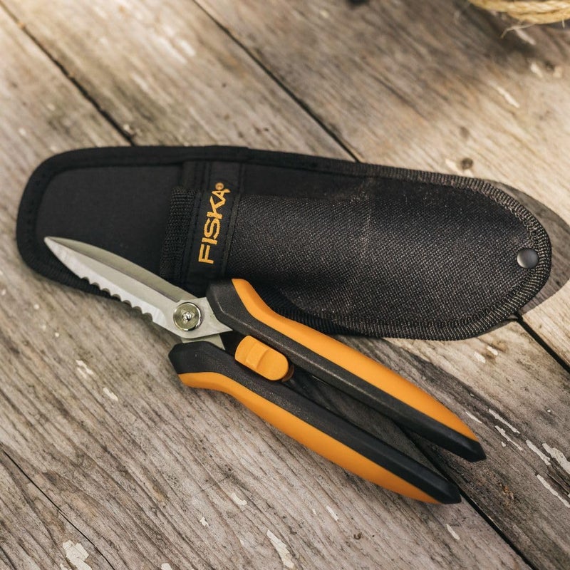 Fiskars Pruning Shears for Gardening, Multipurpose 8" Garden Shears with Sheath and SoftGrip Handle, Great for cutting Nursery Pots, Bags, and Wire - Image 2