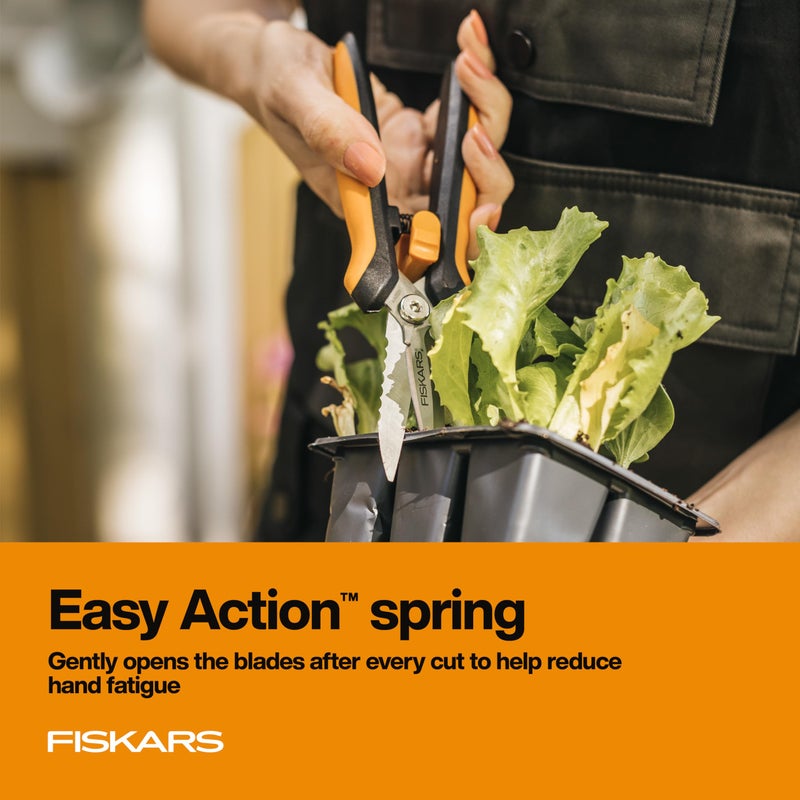 Fiskars Pruning Shears for Gardening, Multipurpose 8" Garden Shears with Sheath and SoftGrip Handle, Great for cutting Nursery Pots, Bags, and Wire - Image 4