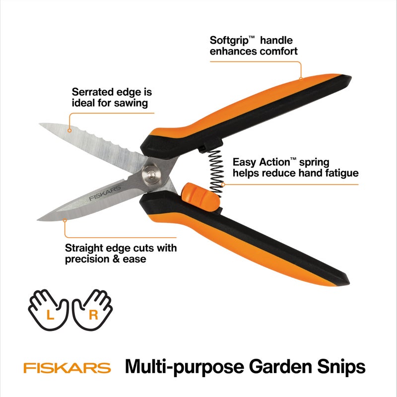 Fiskars Pruning Shears for Gardening, Multipurpose 8" Garden Shears with Sheath and SoftGrip Handle, Great for cutting Nursery Pots, Bags, and Wire - Image 3