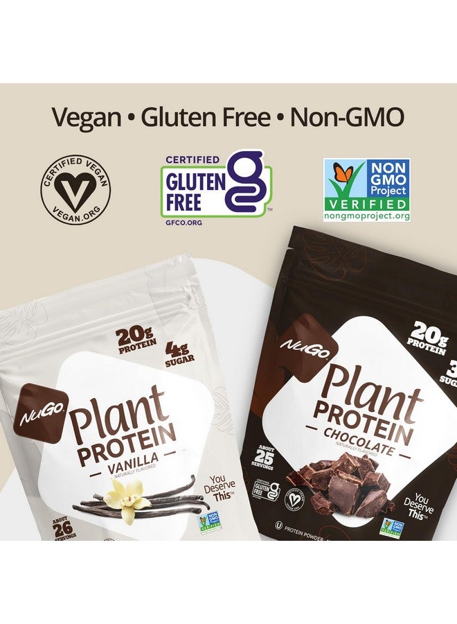 Health & Household Nugo Dark Chocolate Pretzel W/Ss, 12G Vegan Protein, Gluten Free, Kosher Pareve, Non-Gmo, 12 Count And Nugo Plant Protein Powder, Chocolate, 20G Protein, 3G Sugar, 25 Servings  - Image 3