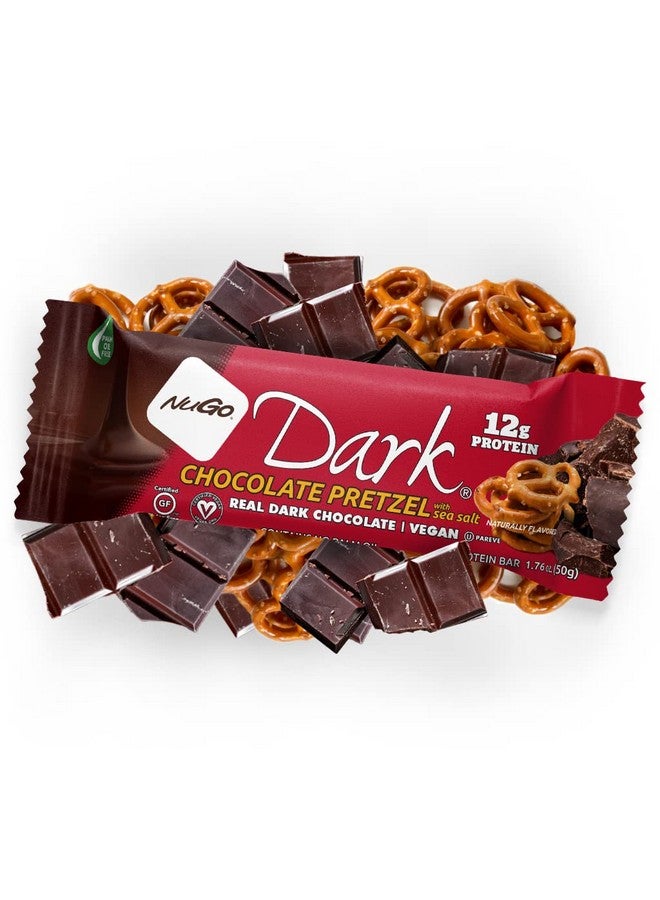 Health & Household Nugo Dark Chocolate Pretzel W/Ss, 12G Vegan Protein, Gluten Free, Kosher Pareve, Non-Gmo, 12 Count And Nugo Plant Protein Powder, Chocolate, 20G Protein, 3G Sugar, 25 Servings  - Image 2