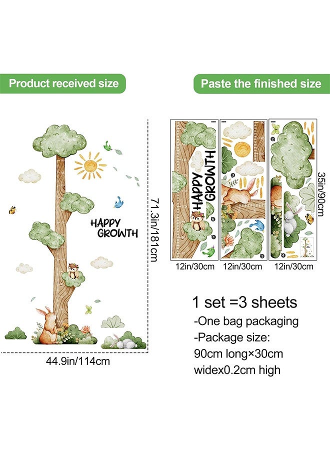 RATSAW Cartoon Height Growth Chart, Self-Adhesive Wall Sticker Forest Animals, for Kids Nursery, Bedroom Living Room, 50 - 180cm - Image 3