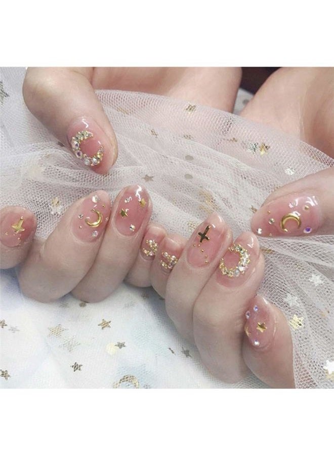 AKOAK 200Pcs 3D Alloy Nail Art Decorative Star and Moon Rivets, Mini Nail Accessories, Professional Nail Sticker Accessories - Image 4